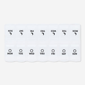 PILL ORGANIZER 7 DAYS DAY AND NIGHT W BRAIL TRANSPARENT