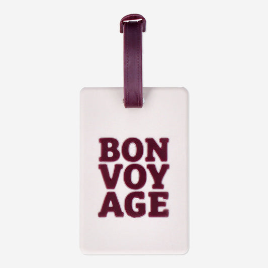 LUGGAGE TAG SILICONE W TEXT BON VOYAGE