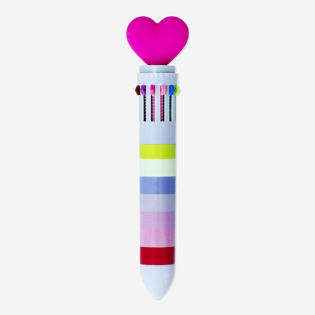 PEN PUSH MULTI W. HEART ICON