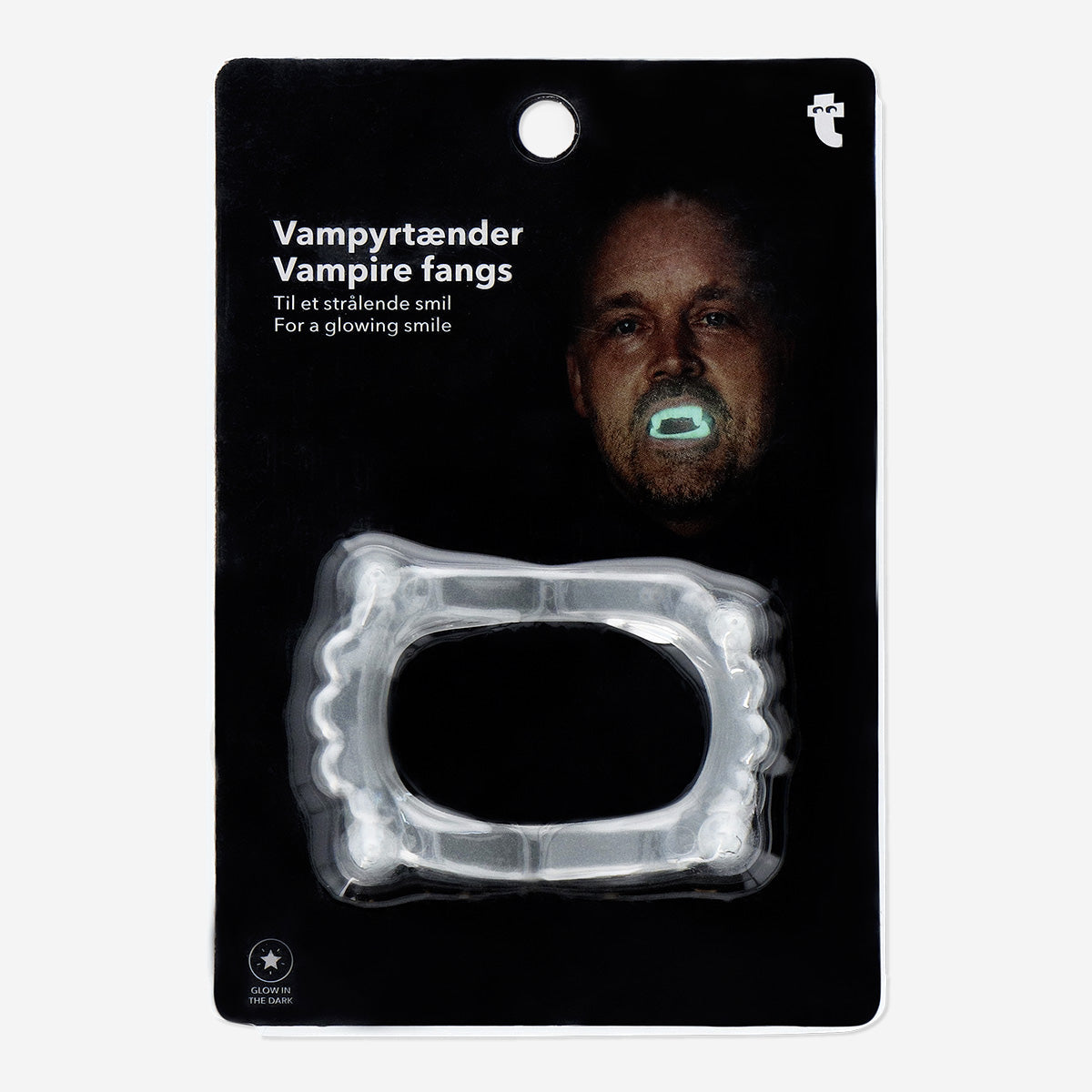 VAMPIRE TEETH GLOW IN THE DARK ONE-SIZE-FITS-ALL 1PC