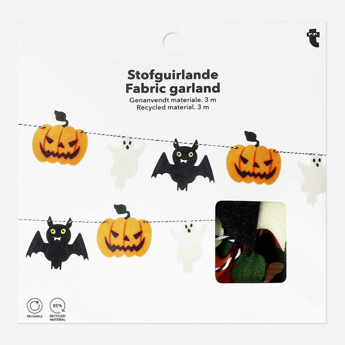 GARLAND PUMPKIN, BAT, GHOST FELT 3M