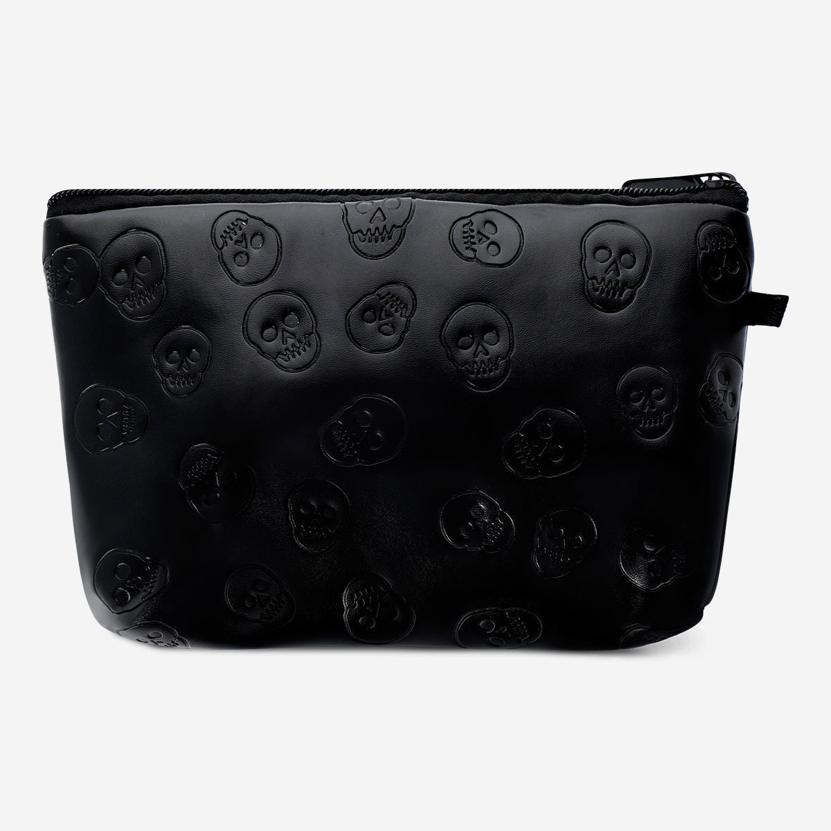 COSMETIC CLUTCH BAG WITH SKULL EMBOSS+ AOP LINING