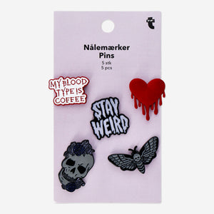 PIN BADGES FOR CLOTHES+BAG TEEN GOTHIC 5PCS