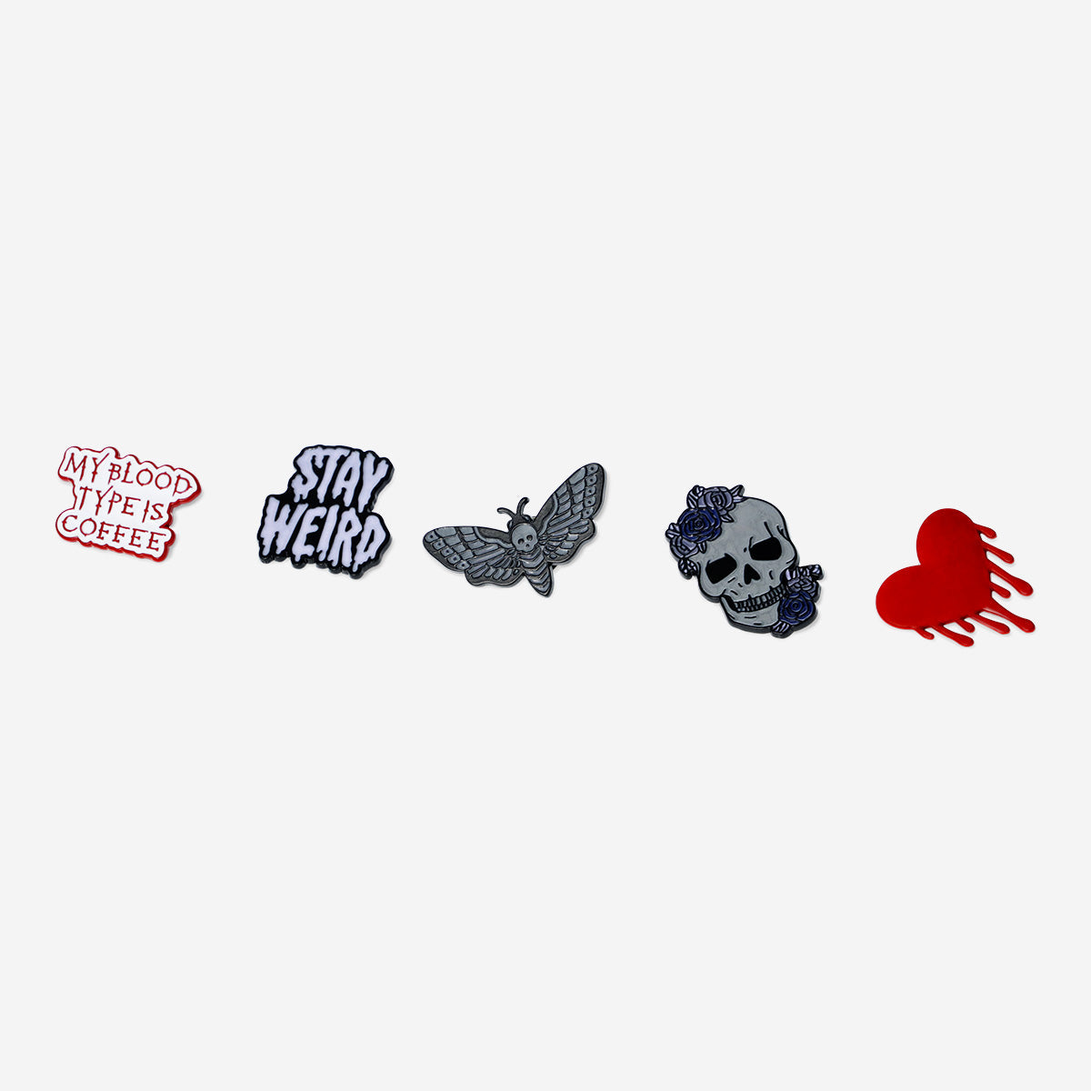 PIN BADGES FOR CLOTHES+BAG TEEN GOTHIC 5PCS