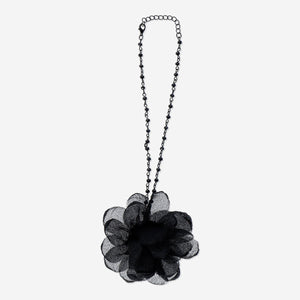 CHOKER BLACK CHAIN WITH BLACK FLOWER