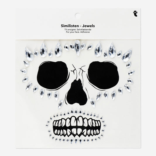 JEWELS STICKER FOR FACE HALLOWEEN SKULL ADULT