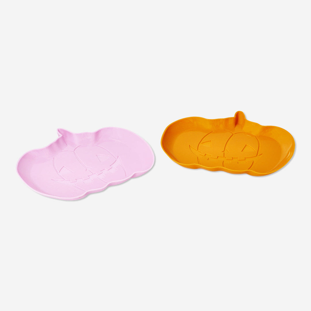 SERVING PLATE REUSABLE PUMPKIN SHAPE 2 PCS