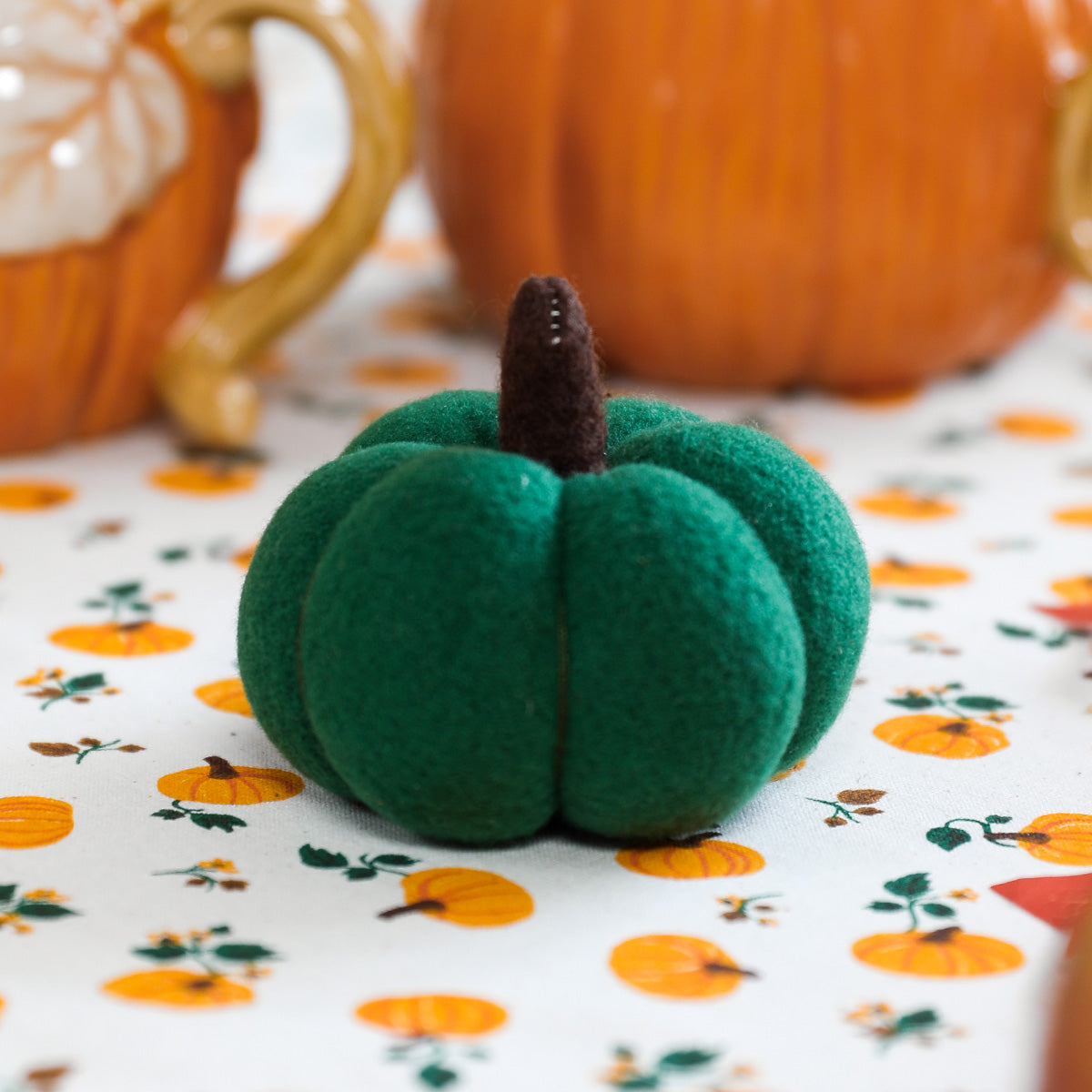 PUMPKIN DECORATION FELT GREEN