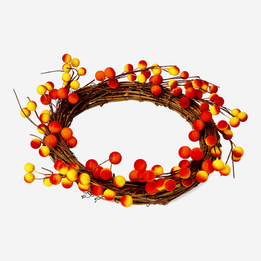 WREATH FALL W. ORANGE BERRIES 30 CM