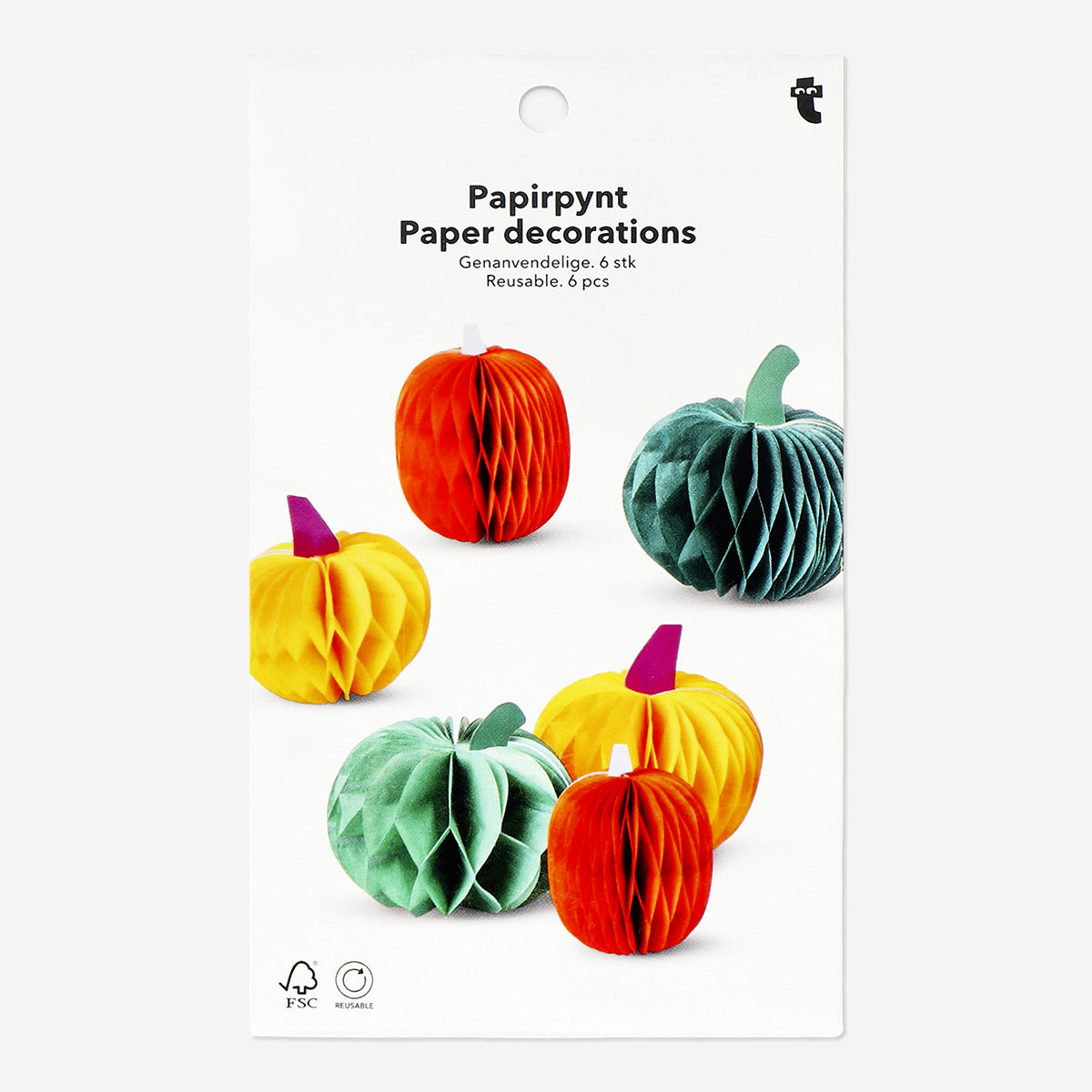 TABLE PAPER FOLD OUT PUMPKINS 6 PCS