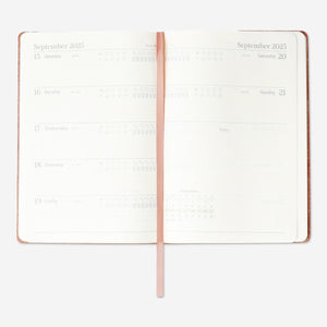 CALENDAR 2025 A5 WEEK CORAL RECYCLED LEATHER EN