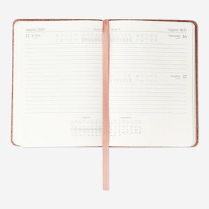 CALENDAR 2025 A6 DAY CORAL RECYCLED LEATHER EN