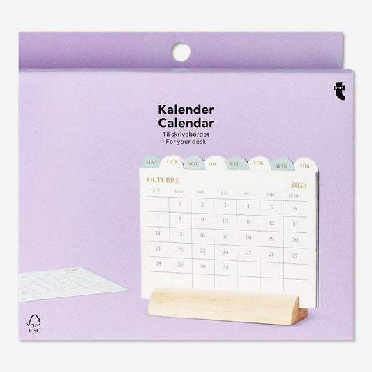 CALENDAR TABLE 16 MONTHS WOOD HOLDER EN