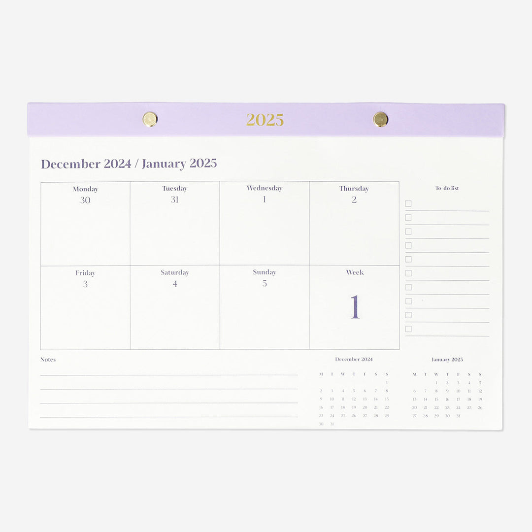 CALENDAR 2025 WEEKLY DESK EN