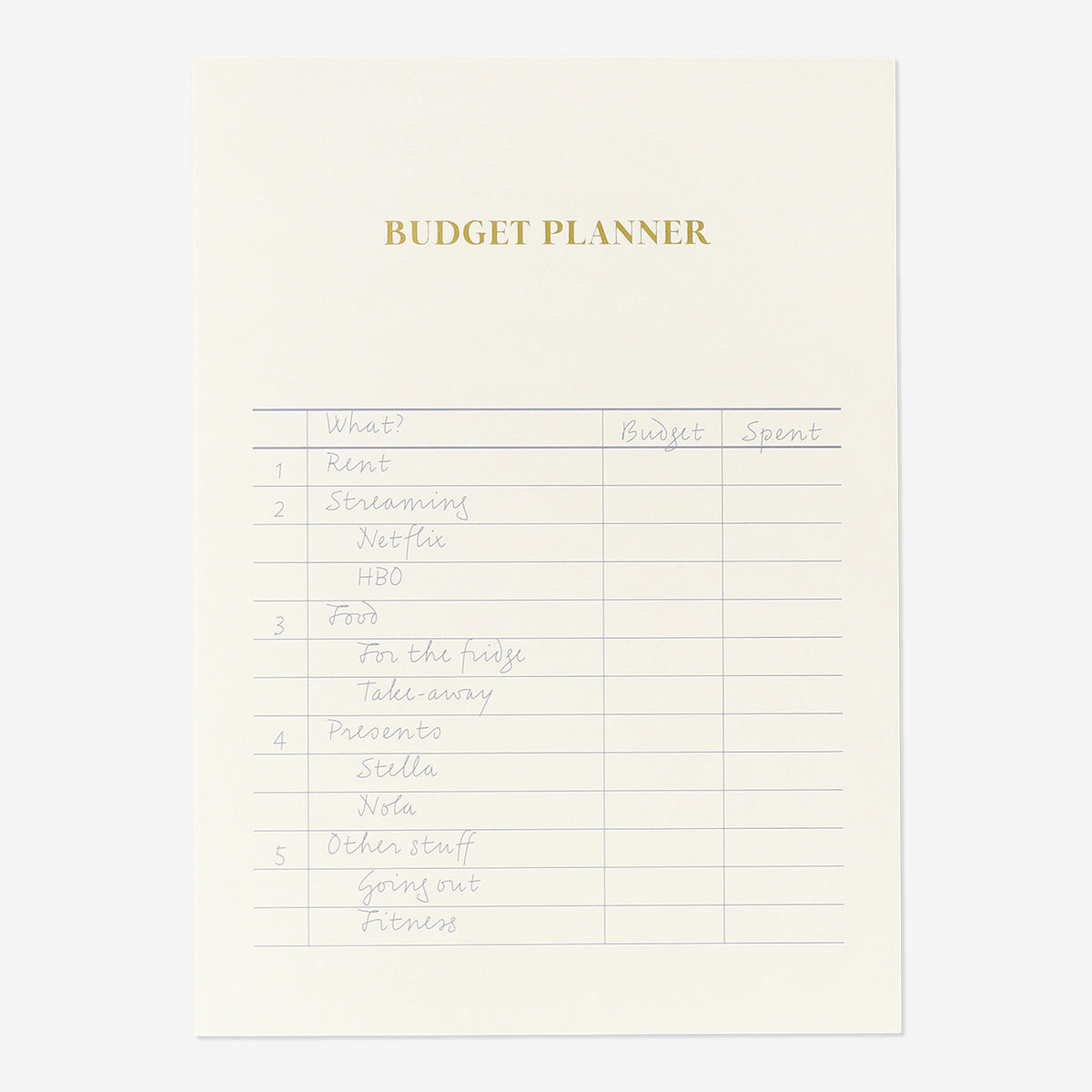 BUDGET PLANNER A5 EN