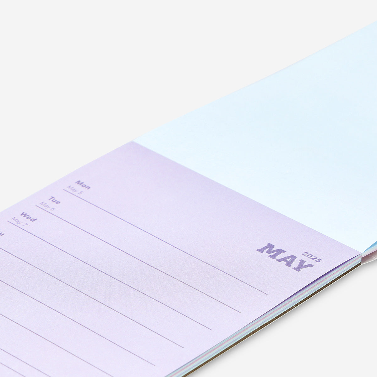 CALENDAR 2025 WEEKLY NOTEPAD COLORS EN