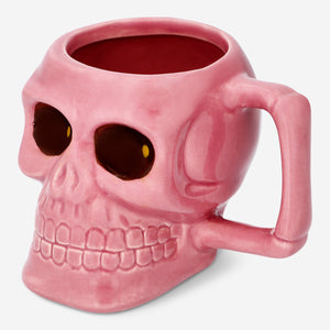 MUG WITH HANDLE SKELETON HEAD SHAPE PINK