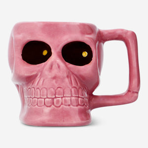 MUG WITH HANDLE SKELETON HEAD SHAPE PINK