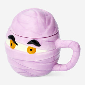 MUG WITH HANDLE MUMMY FACE WITH LID PURPLE