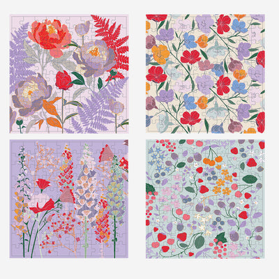 PUZZLE FLORAL SET OF 4 X 100 PCS