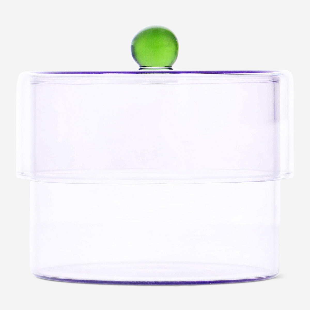 JAR WITH LID PURPLE AND GREEN