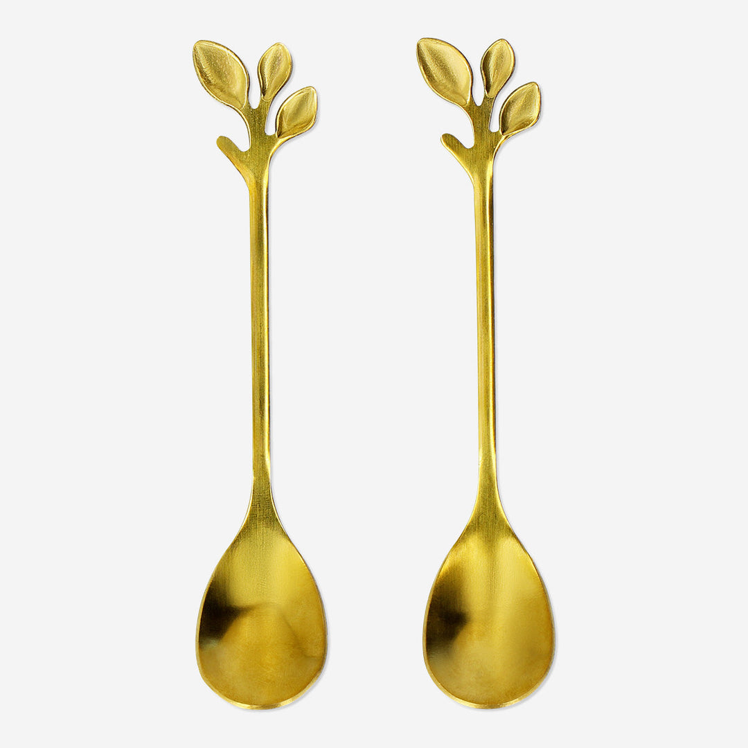 SPOON LEAVES 2 PCS GOLD