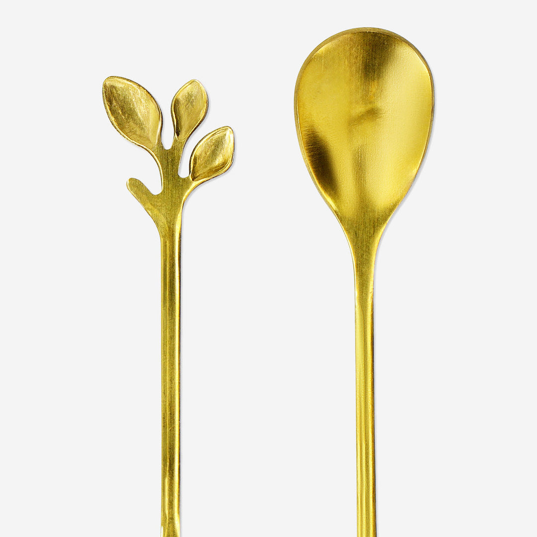 SPOON LEAVES 2 PCS GOLD