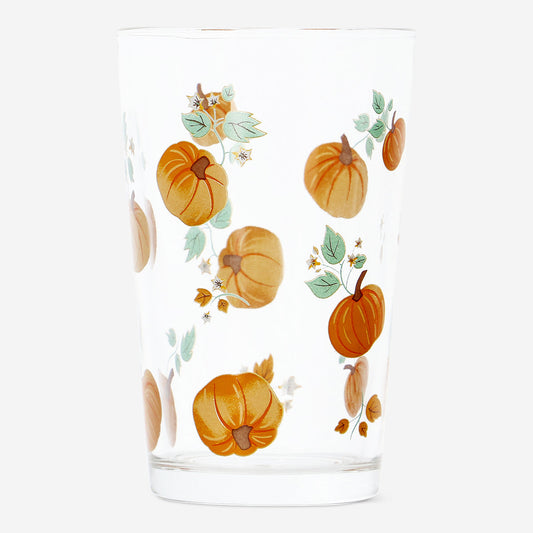 GLASS DRINKING 220ML PUMPKIN PRINT