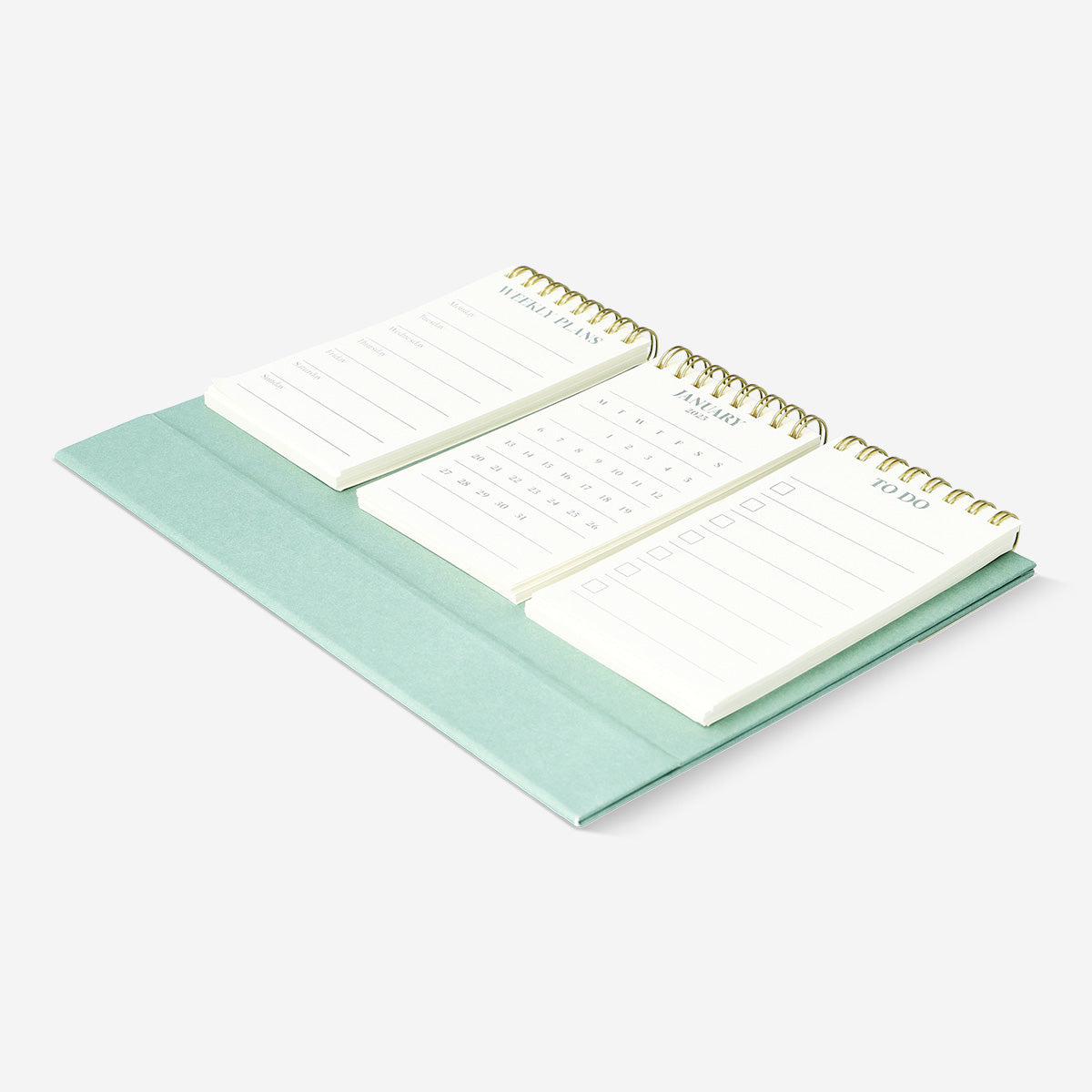 CALENDAR 2025 SPIRAL W. 3 PADS FOR DESK EN