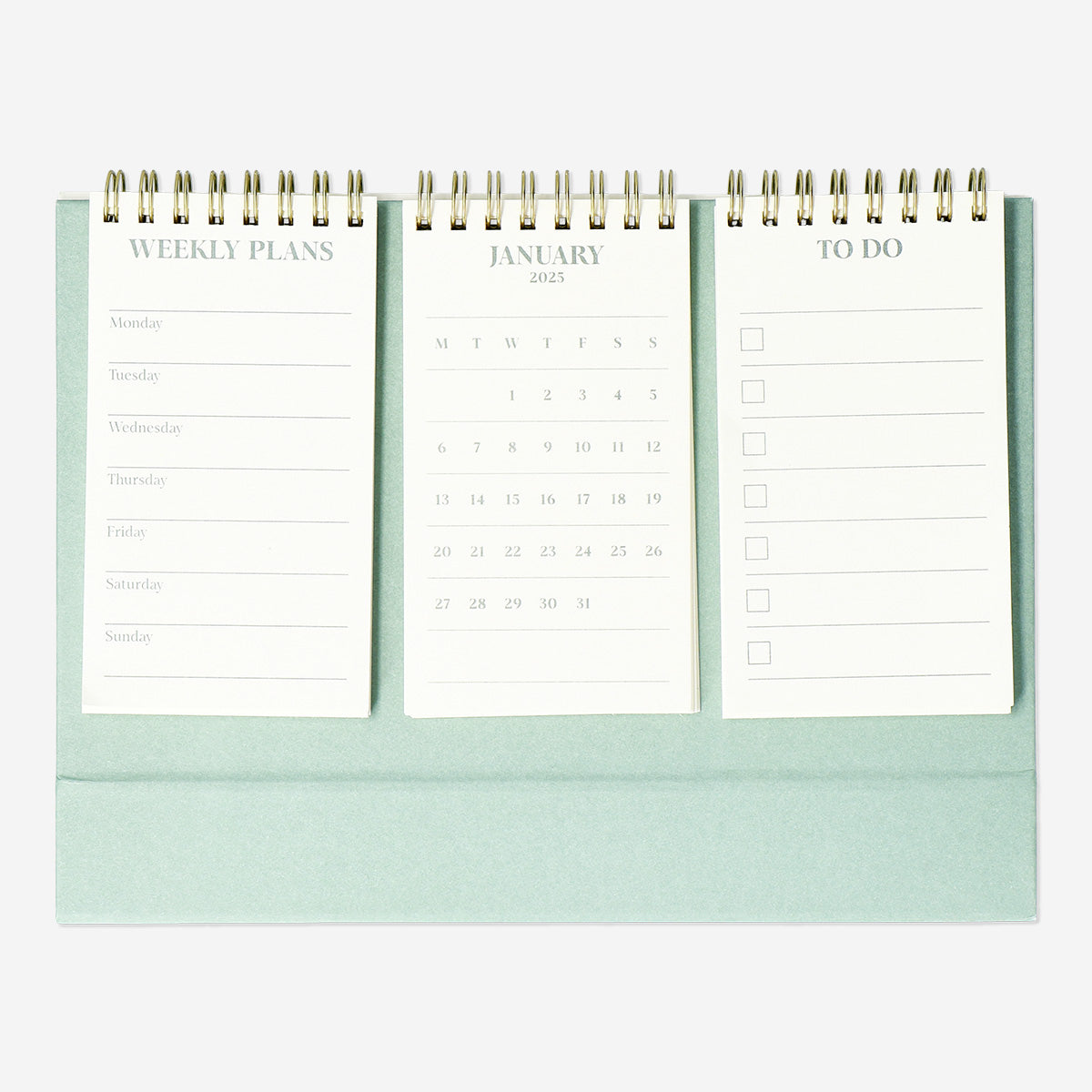 CALENDAR 2025 SPIRAL W. 3 PADS FOR DESK EN