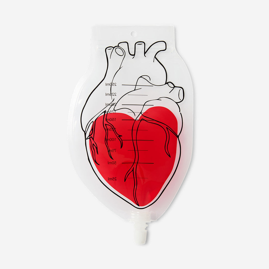 DRINK BAG ZIP LOCK HEART SHAPE 4 PCS