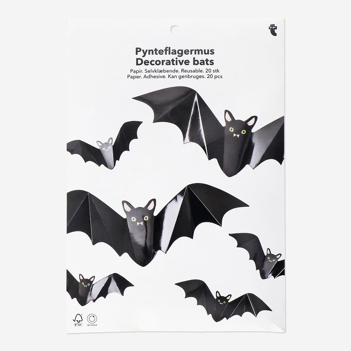 DECORATION BATS CARDBOARD 20 PCS