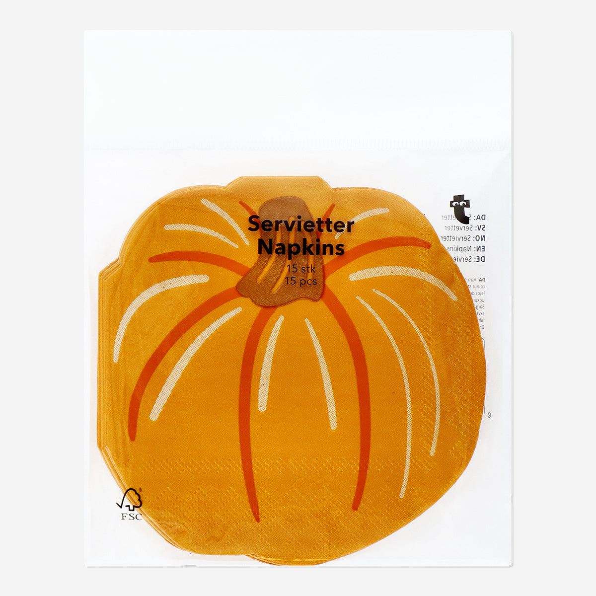 NAPKINS PUMPKIN SHAPED 15 PCS