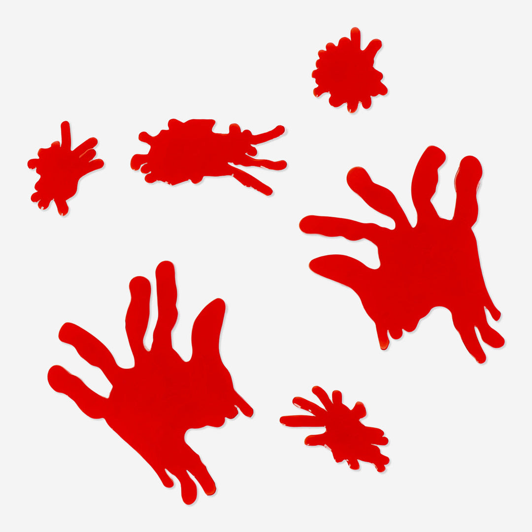 WINDOW DECO GEL HANDS AND BLOOD STAINS 6 PCS