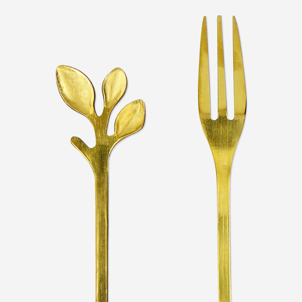 FORK LEAVES 2 PCS SET GOLD