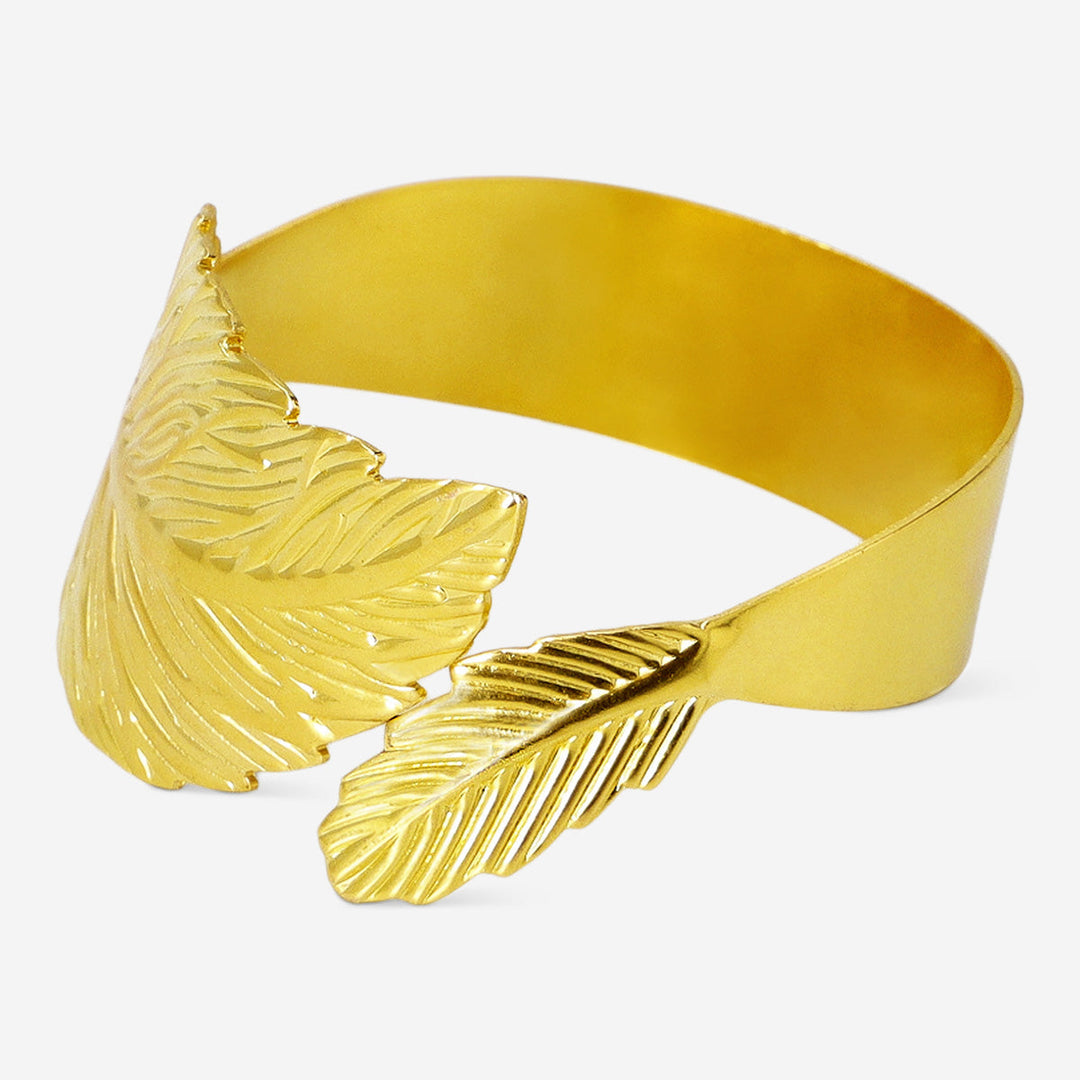 NAPKIN RING SS LEAF SHAPE GOLD