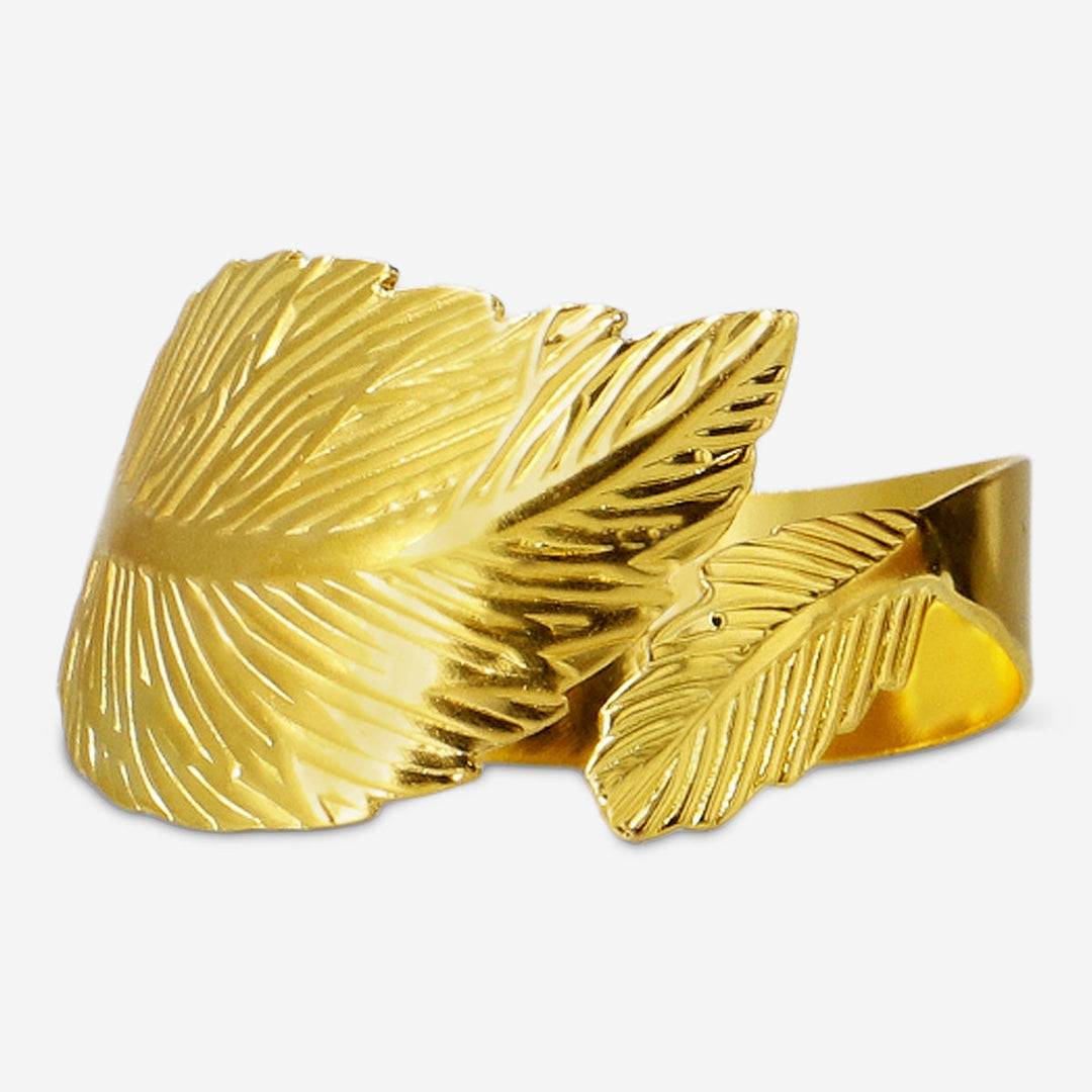 NAPKIN RING SS LEAF SHAPE GOLD