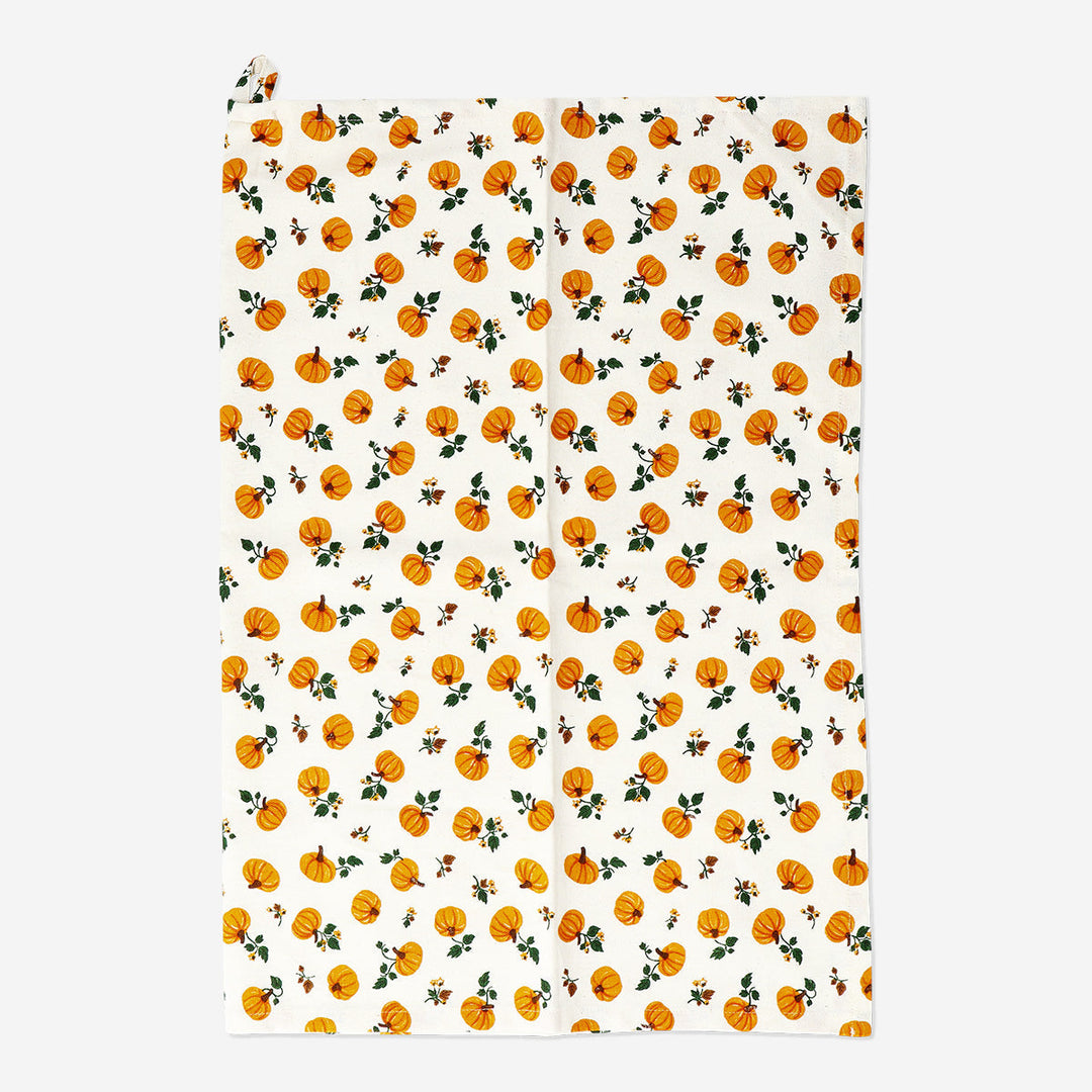 TEA TOWEL WITH PUMPKIN PRINT COTTON