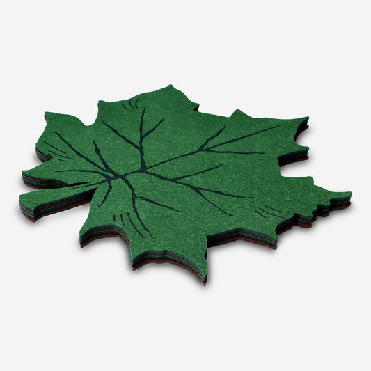 PLACEMAT FELT LEAVES SHAPE 4PCS SET MIXED COLORS