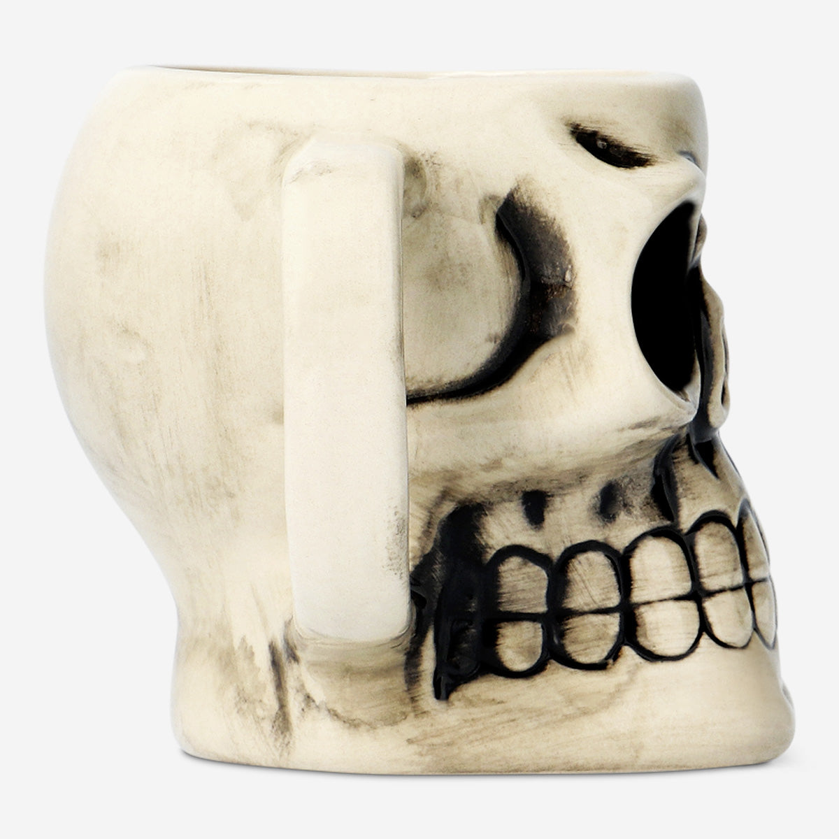 MUG WITH HANDLE SKELTON SHAPE AND FACE WHITE AND BLACK