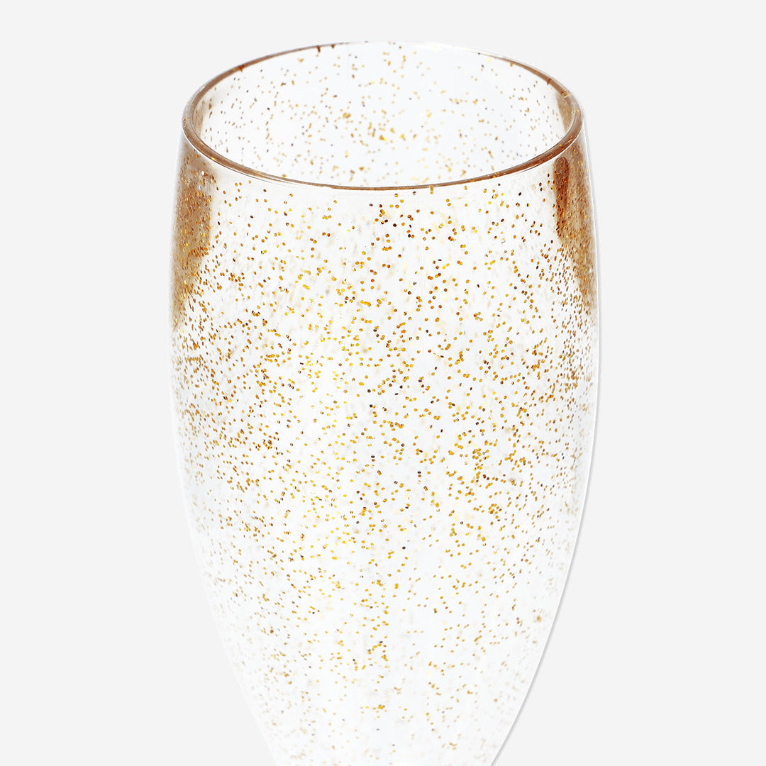 CHAMPAGNE GLASSES REUSABLE PLASTIC 4 PCS