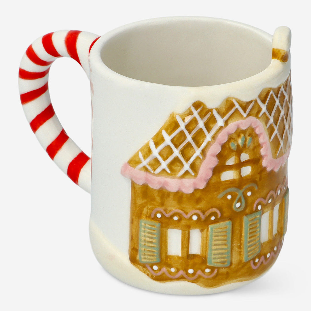 MUG W HANDLE GINGERBREAD HOUSE RED HANDEL 320ML