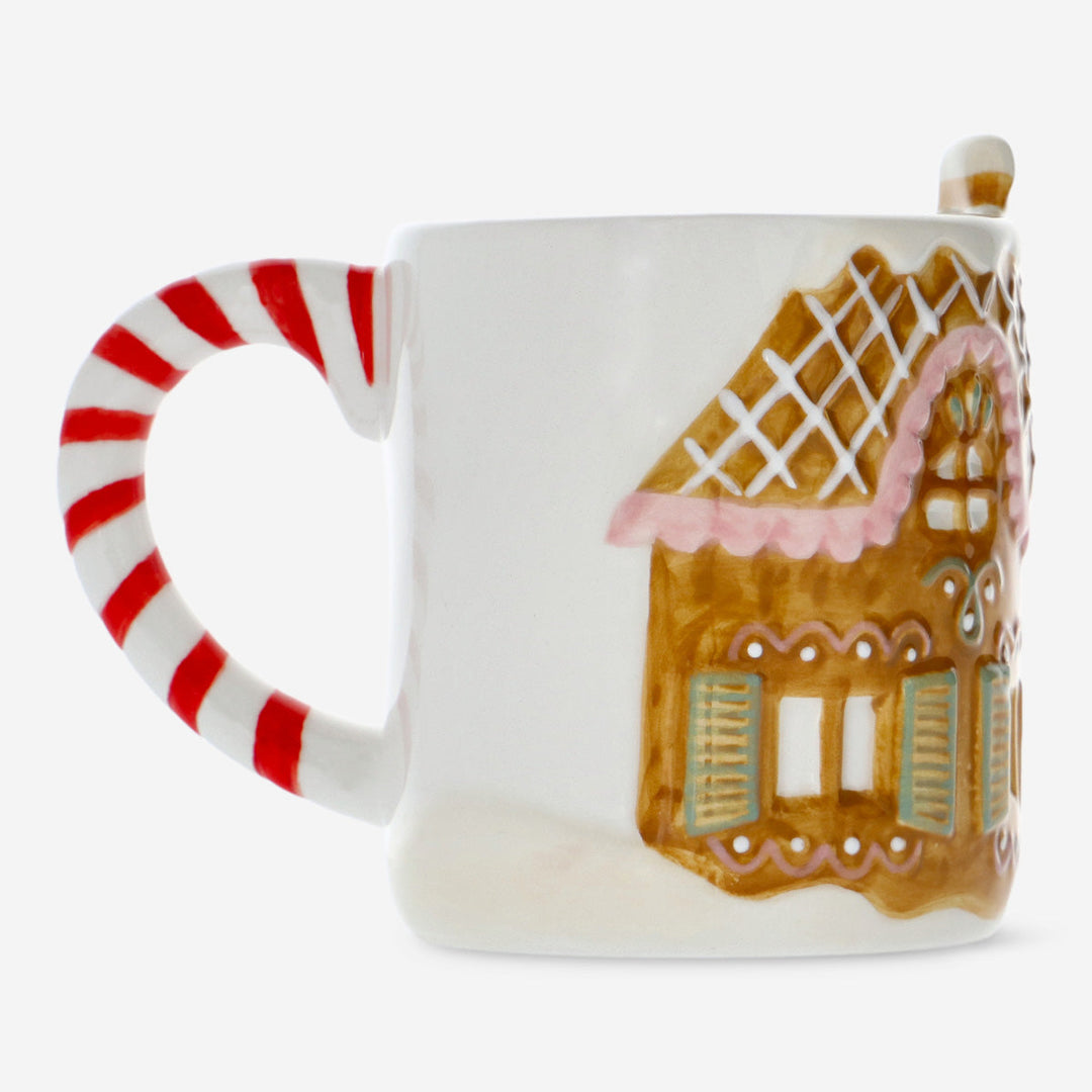 MUG W HANDLE GINGERBREAD HOUSE RED HANDEL 320ML