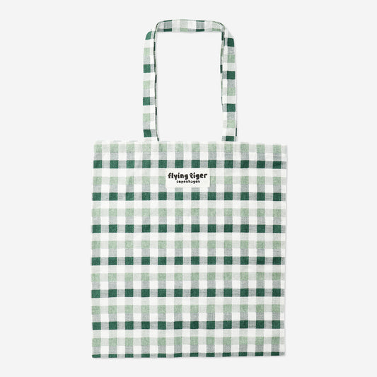 TOTE BAG GREEN CHECKS