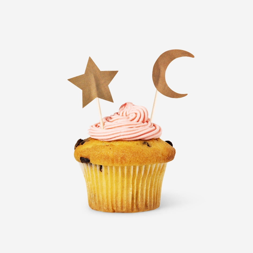 FLAG FOR CAKE AS STARS AND MOONS 50 PCS