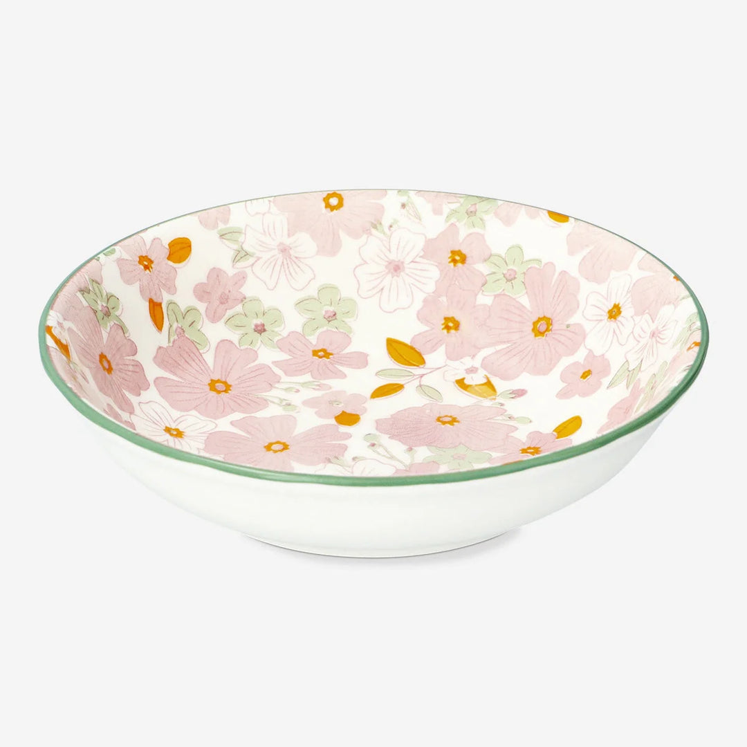 BOWL LOW W. FLOWER PRINT D 14 X H 3.4 CM OPTION 1