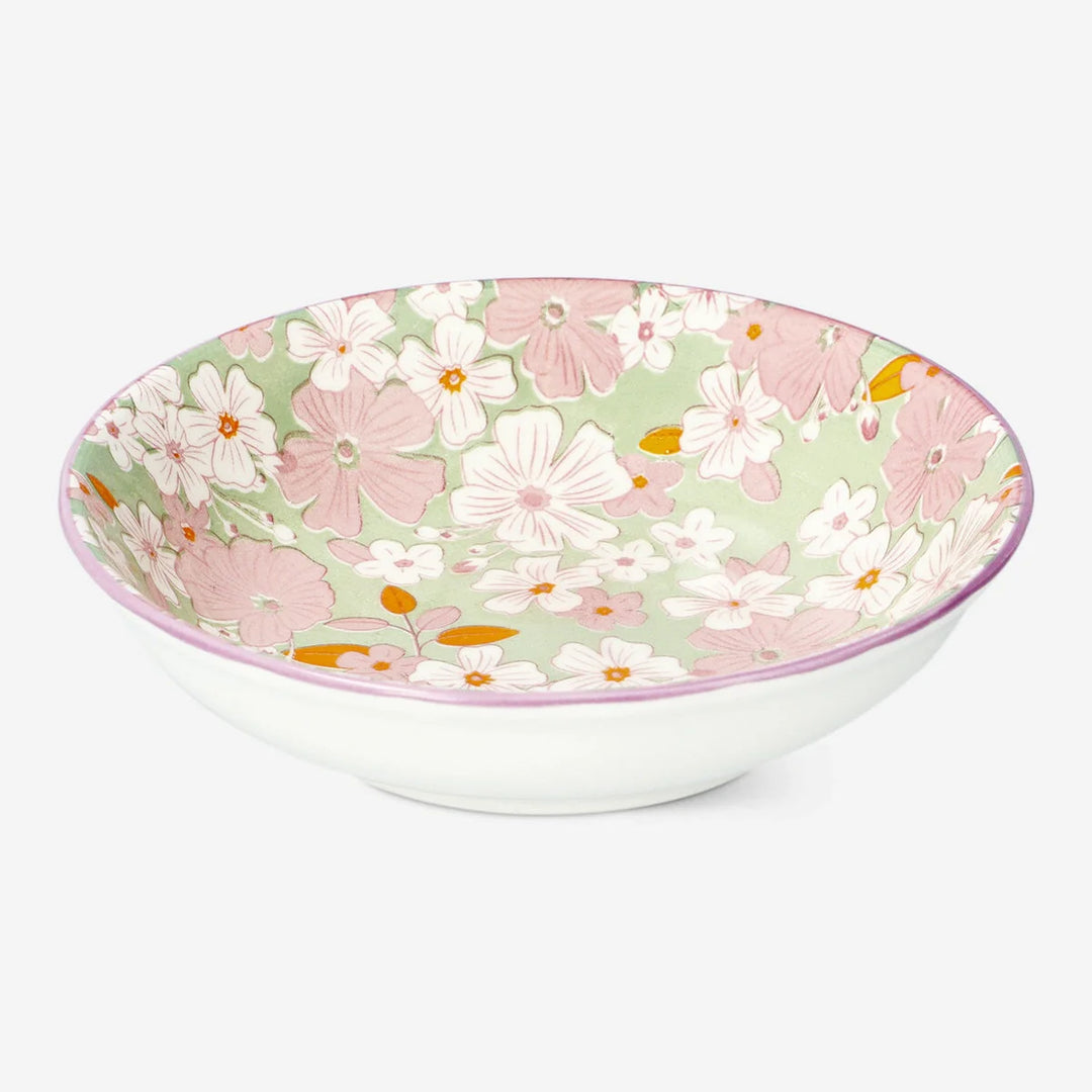 BOWL LOW W. FLOWER PRINT D 14 X H 3.4 CM OPTION 2