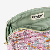 TOILETRY BAG FLORAL SQUARE W QUILTING