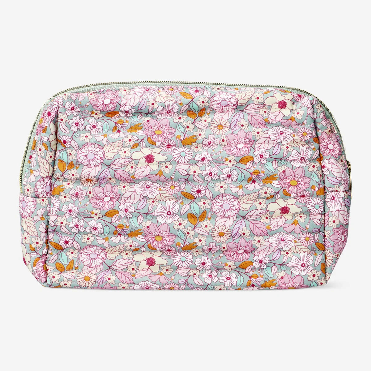 TOILETRY BAG FLORAL SQUARE W QUILTING