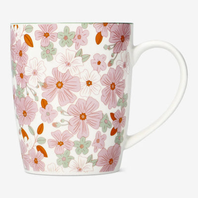 MUG WITH HANDLE W FLOWER PRINT H 10.2 CM OPTION 1